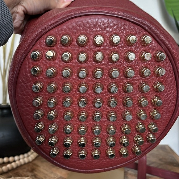 🍷Y2K ALEXANDER WANG Wine Leather Studded Diego Bucket Bag🍷 - Picture 4 of 12